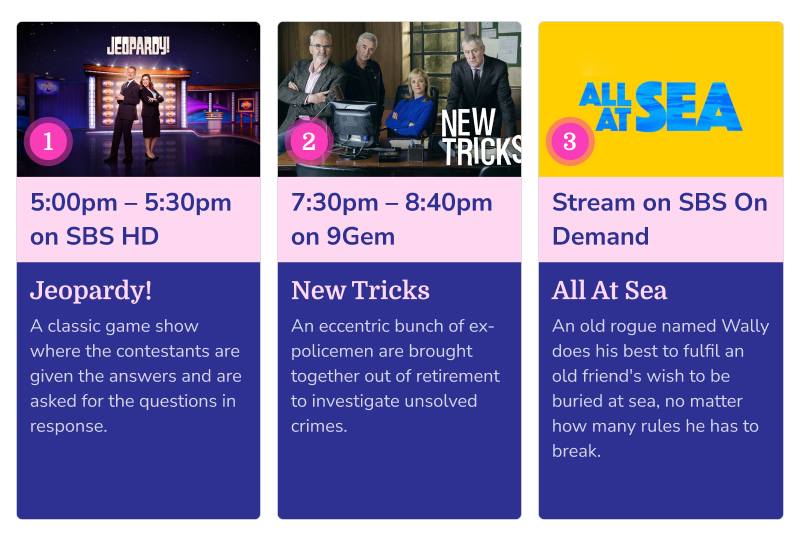 16.07.2024 What’s On TV Tonight? Seniors Discount Club